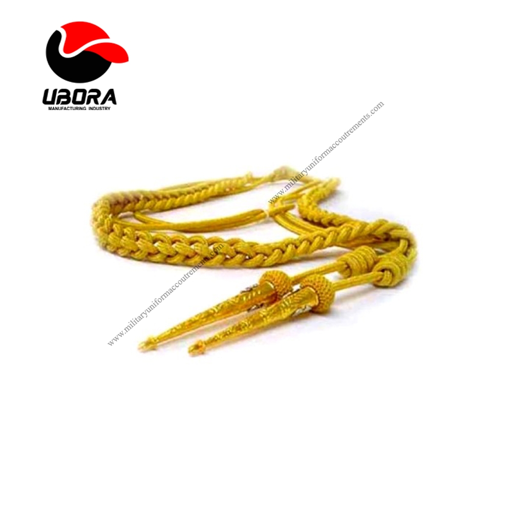 gold aiguilette custom made gold work dress cord Malaysia bullion wire aiguillette, Malaysia 